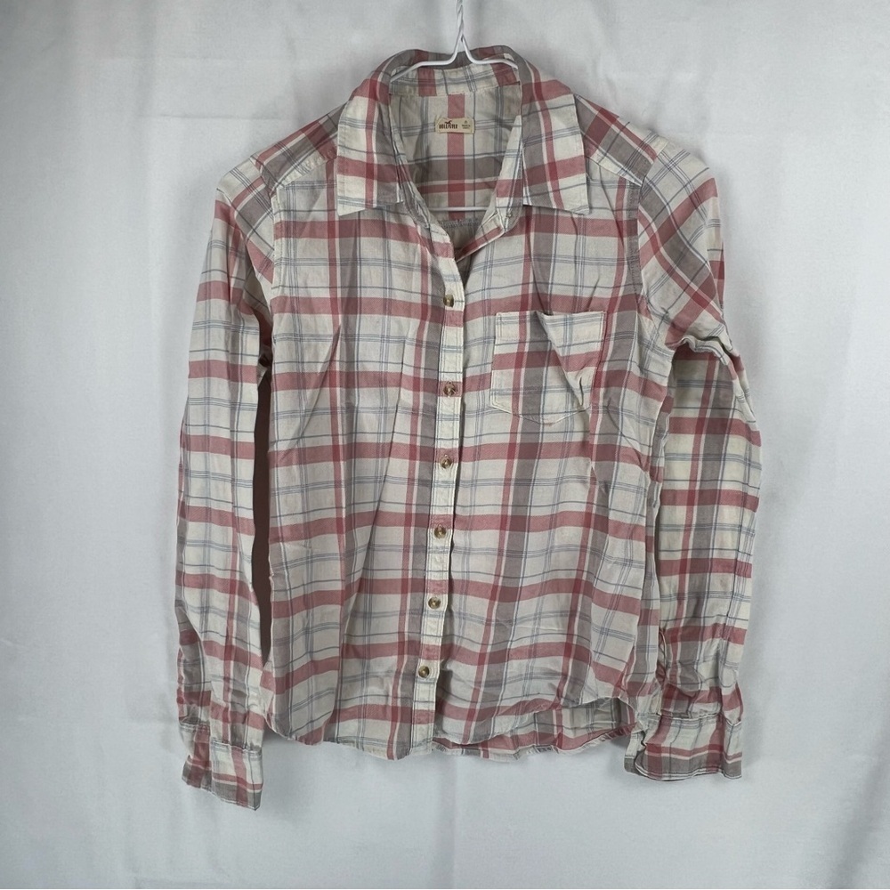 Hollister - Women's Fleece - XS - Pink and White Plaid
